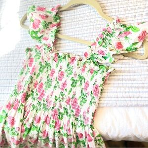 Hill House Nap Dress Floral Pink & Green Smocked Sundress